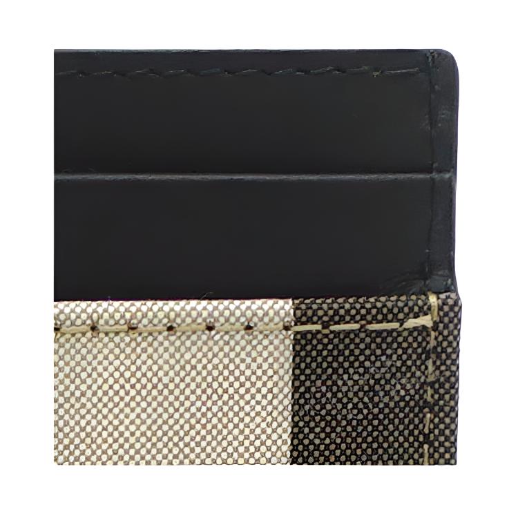 Burberry Check Color Block Design Canvas Card Holder Unisex Accessories Sand 80846451
