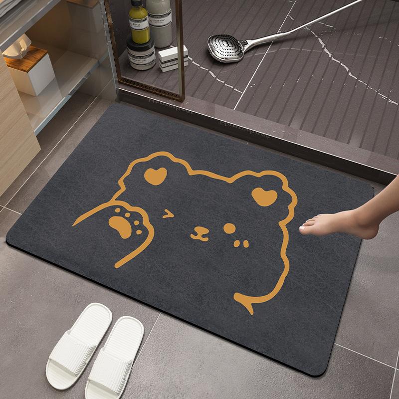 Diatom Mud Mat Cushioned Bathroom Bathroom Door Moisture-wicking Non-slip Mat Home Entry Mat Toilet Pedal Mat Durable