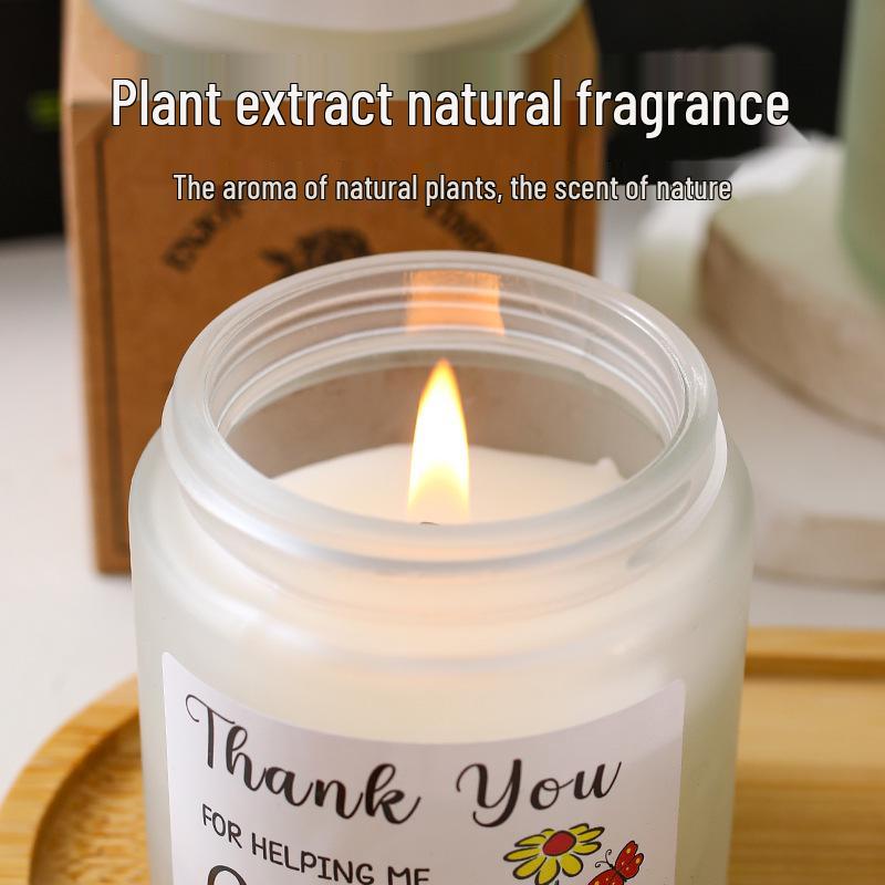 White Frosted Soy Candle: Smokeless Fragrance for Romantic Birthdays and Parties