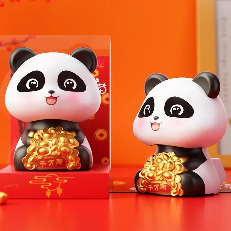 Ornamenti per Auto Caldi Gatto Portafortuna Solare Panda Giocattolo Automatico che Annuisce Bambola Negozio Auto Reception Decorazione Creativa Regali di Festa