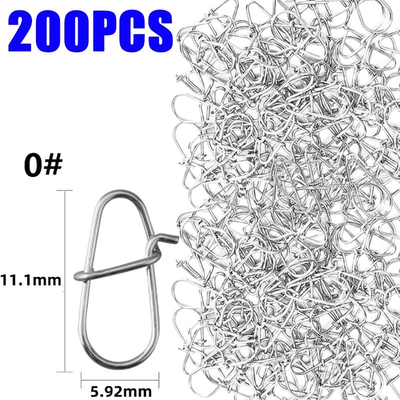 100/200PCS Stainless Steel Fishing Snap Hooked Snap Pin Fastlock Clip Accessorie Tackle for Barrel Swivel Lure Hook Fishing Tool