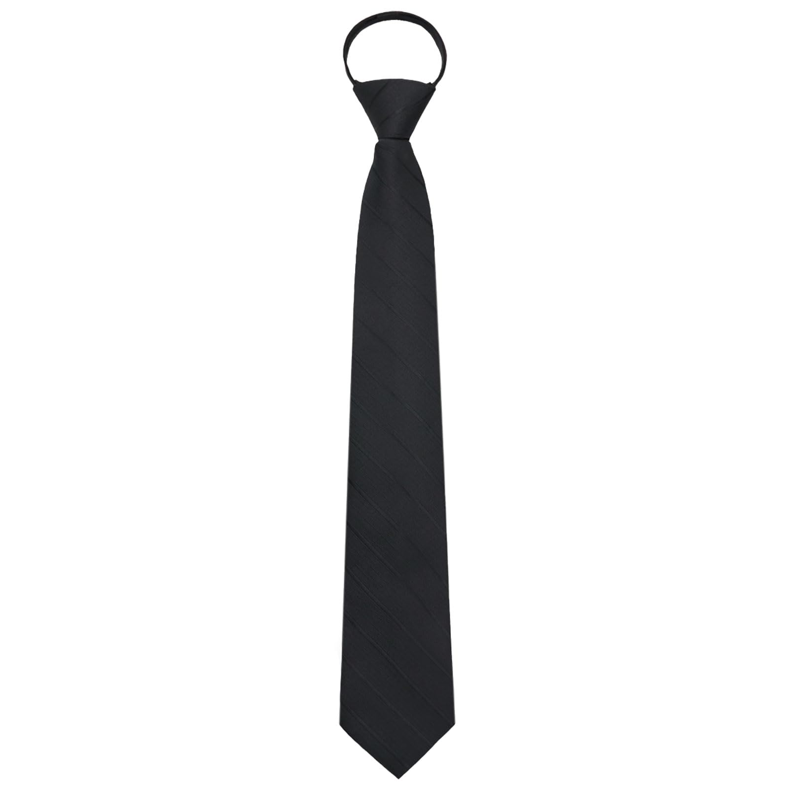 

Men s Tie, Pre-tied, Adjustable Zipper, 8cm Wide, Suitable for Business, Weddings, and Parties (Black)