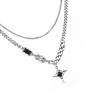 Double Layer Lucky Star Necklace For Men Hip Hop Jewelry Urban Streetwear Style Unisex Couple Chain Alloy Design