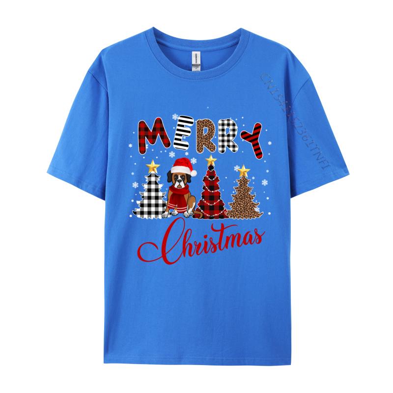 Świąteczny T-shirt z Psem Świętego Mikołaja Męski Humorystyczny Bawełniany T-shirt Męska Odzież T-shirty z Czapką Świętego Mikołaja Czarne Podstawowe T-shirty Męski T-shirt