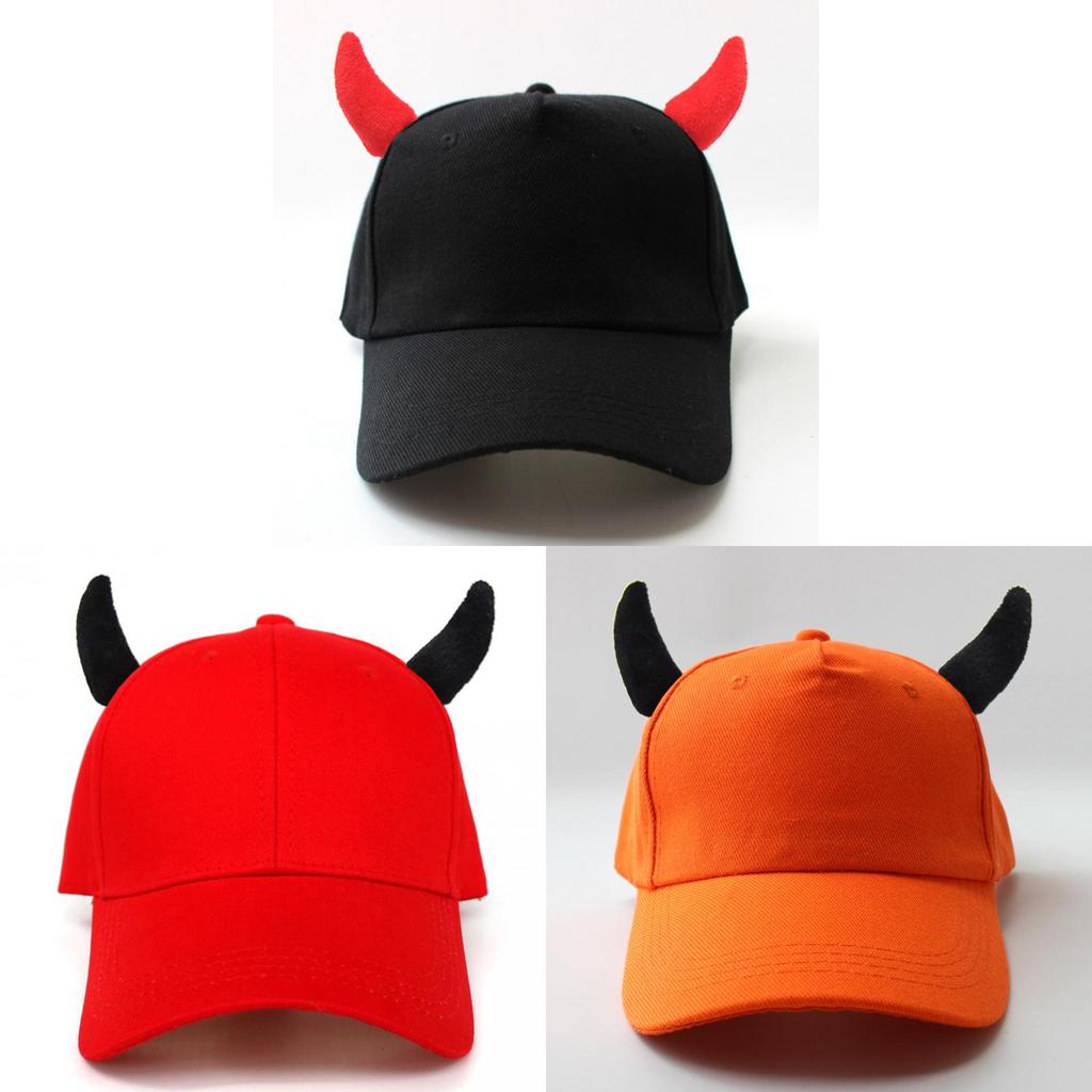 Demon Horn Mens Cotton Baseball Cap With Windproof Design For Fall And Winter