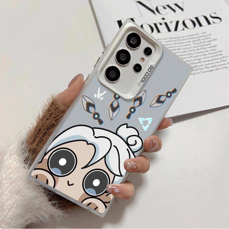 

V-Valorant Cute Catoon Soft Phone Case for Samsung Galaxy S24 S25 FE S26 Edge S23 Ultra S22 Plus S21 + Shockproof Cover Back She Samsung S22 Ultra