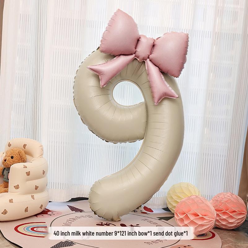 40-Zoll Cremeweiße Matte Zahlenballons - Geburtstagsfeier Dekorationen