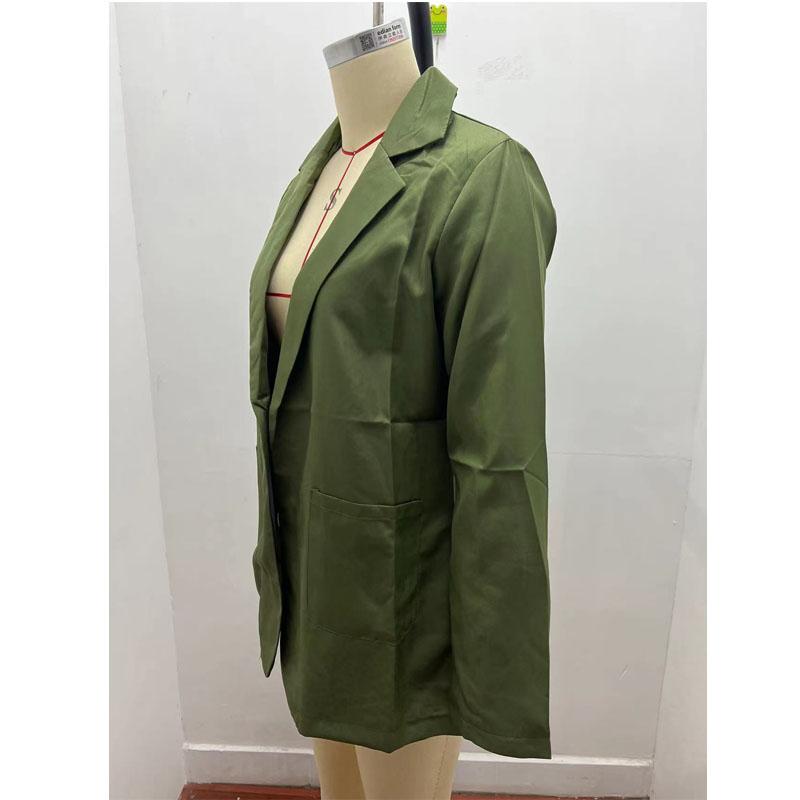 Women's Fashion Jacket Mid-Long Sleeve Single Breasted Casual Warm Jacket