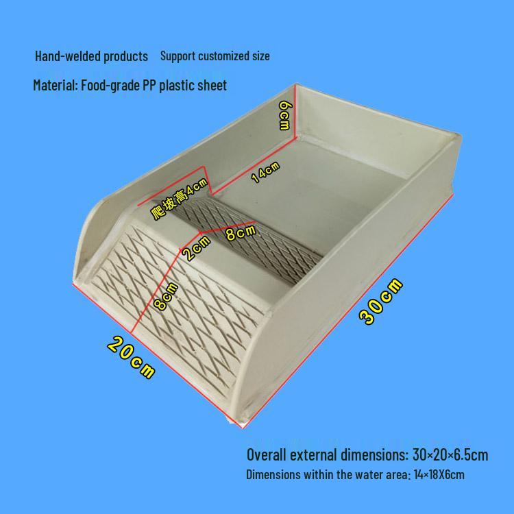 Yellow-Margined Tortoise Bathtub and Feeder - Plastic Cooling Basin for Reptiles 50×30×8
