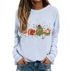 Women's Casual Christmas Print Long Sleeve Neck Top