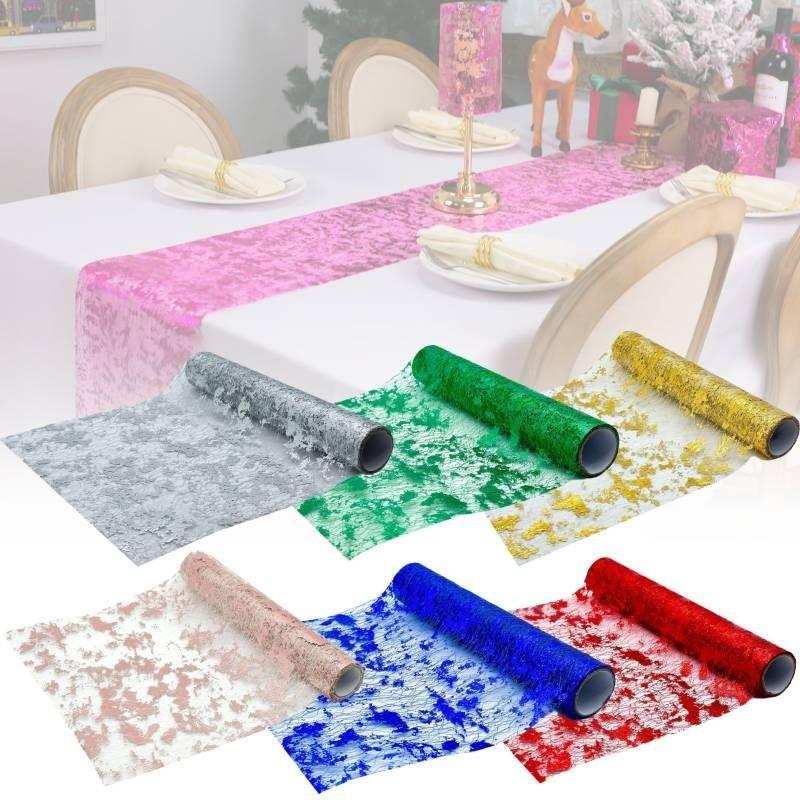 Luxurious Gold Mesh Tablecloth Roll Perfect For Weddings And Holiday Parties