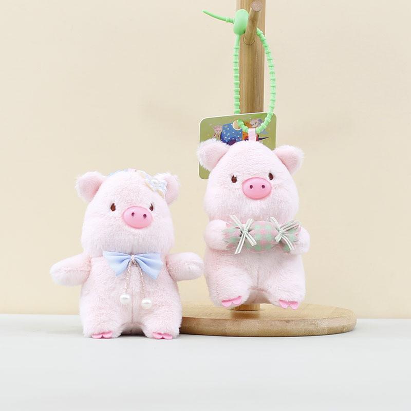 Soft Short Plush Pig Toy Keychain For Bag Charm Gift For Women And Teens