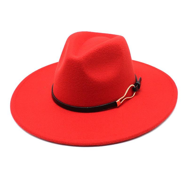 Big Eaves Peach Heart Bump Top Woolen Metal Buckle Top Hat Men'S And Women'S Jazz Hat British Felt Hat