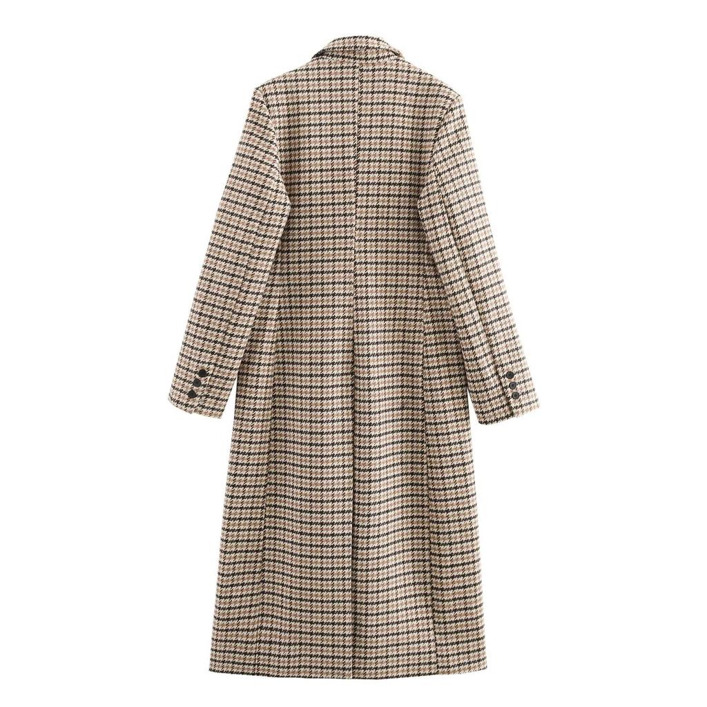 European and American style, new women's clothing, versatile, fashionable and fashionable woolen plaid jacket 9492780