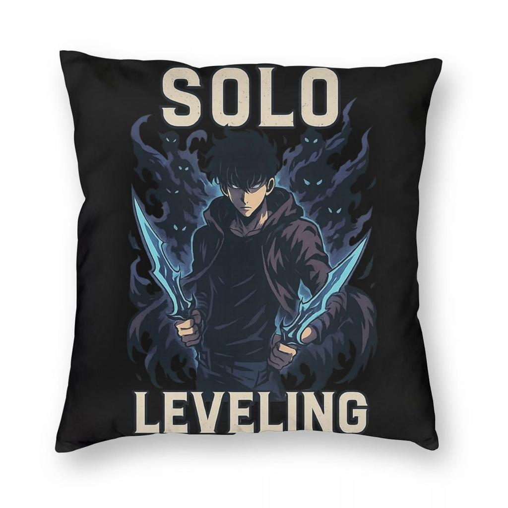 Anime Solo Leveling Pillowcase Printed Fabric Cushion Cover Decoration Throw Pillow Case Cover Seat Square 40X40cm