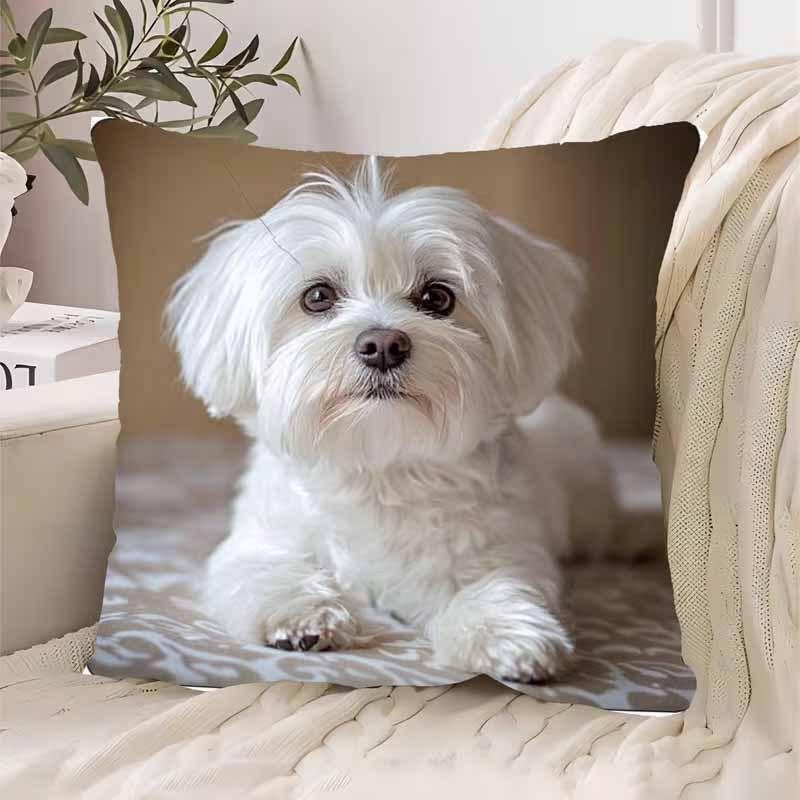 Cute Animal Print Pillow Case: Flat 2D Printing, Not Real Embroidery, Night Sofa Sofa Night Cushion