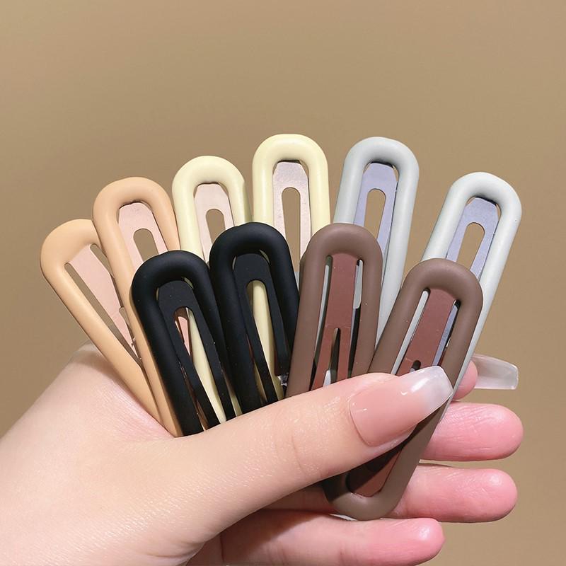Morandi Color Hair Clip for Women - Trendy Square Side Bangs and Headdress Accessory
