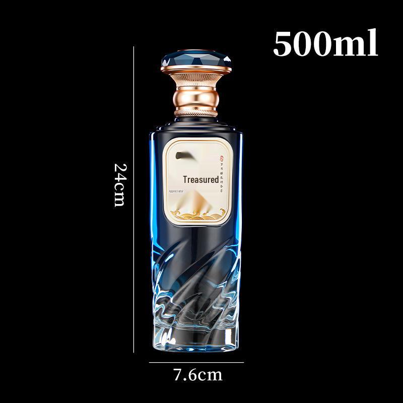 Gradient Baijiu Glass Bottle Collection - 500ml Original Pulp, Thickened Glass Wine Bottles