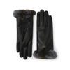 Daks Black Lambskin Rex Fur Touchscreen Gloves Dcgv2f276