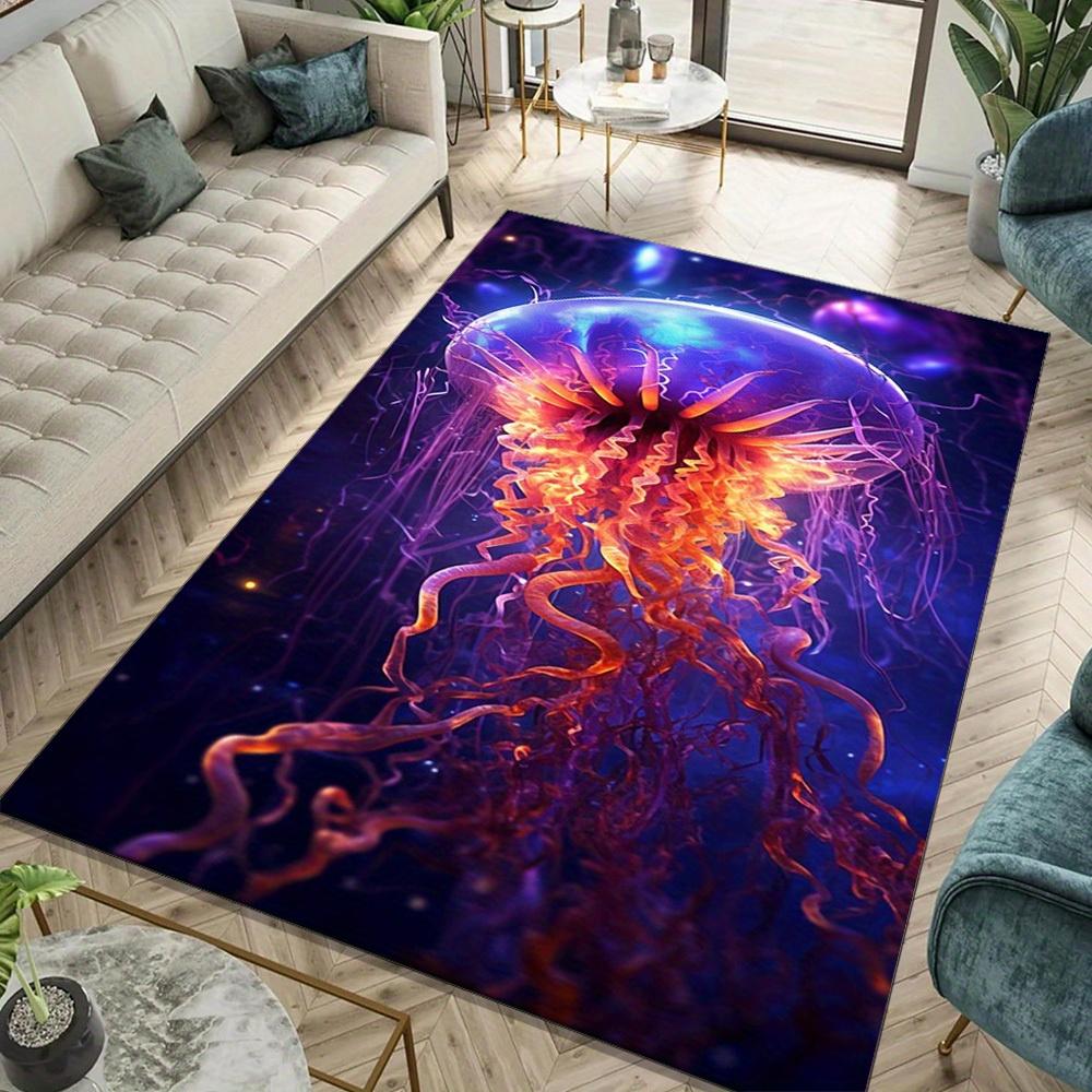 

Vibrant Jellyfish Area Rug – Non-Slip, Durable & Easy-Clean Polyester Carpet with Crystal Velvet Finish, Perfect for Living Room 50x80cm