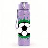 1PC Soccer Ball Burst Pattern 750ml Color Plastic Sports Water Bottle Leakproof Flip Straw Lid Suitable for Sports Office Home Use
