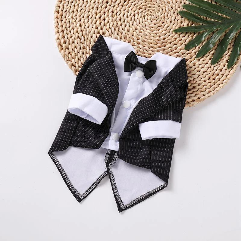 Boy Dog Wedding Suit Tuxedo Male Pet Clothes Puppy Yorkie Pomeranian Bichon Schnauzer Dog Clothing Shirt Drop Shipping