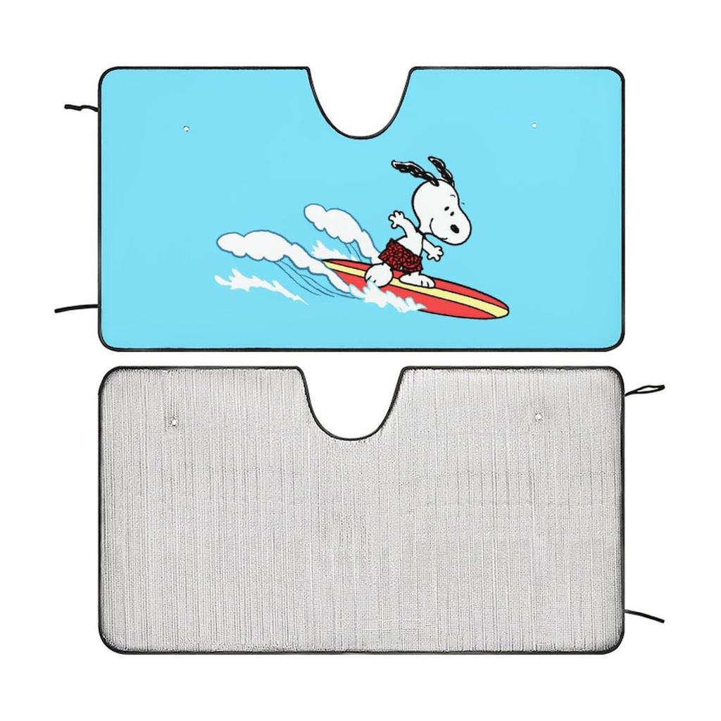 Snoopy Sunshade for Front Light Heat Suction UV Character Car 130x70cm Car, Sunshade, Blocking, Insulating, Cup, Sunshade, Protection, Foldable,