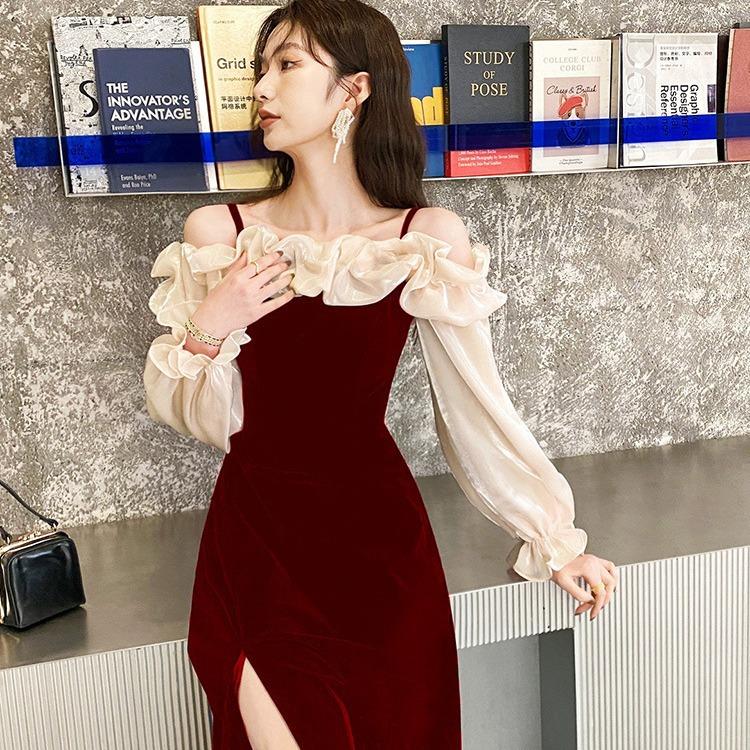 Toast Dress Bride New Wedding Banquet Temperament Red Evening Dress Dress High-end Light Luxury High-end Engagement