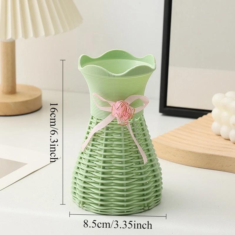 Moderne Plastik-Blumenvase Wasserwellen-Blumentopf 1/2 Stück Körbe Ästhetische Raumdekoration Wohnzimmerdekorationen Ornamente Jarron