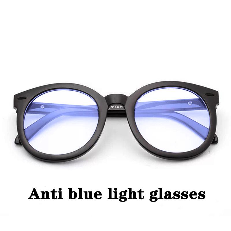 New fashion simple unisex anti blue light big black round Plain glasses for men women glasses for computer radiation protection