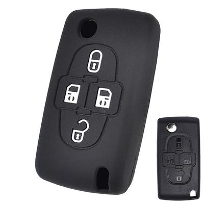 Klucz silikonowy obudowa Shell Case dla Citroen C8 dla Peugeot 1007 807 4 przycisk zdalny samochód gumowa ochrona skóry uchwyt na pilota brelok