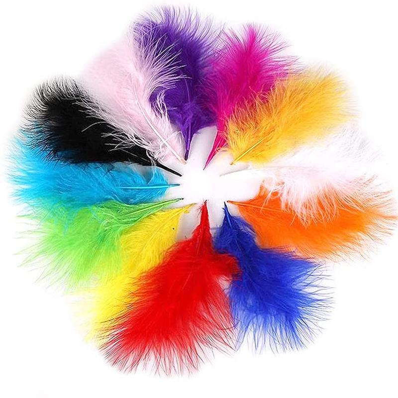 20Pcs Turkey Marabou Feathers Plumes DIY Creative Leisure Decoration Wedding Carnival Handicrafts Accessories Fly Tying Material