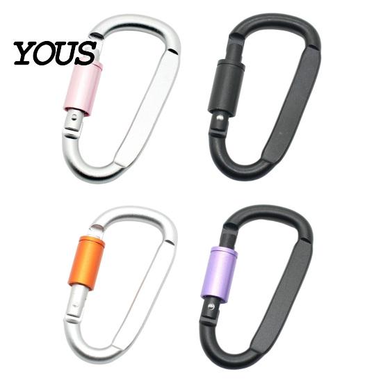 Aluminium Karabiner 4 Stück Heavy Duty Clip, Legierung Outdoor Schlüsselanhänger Karabiner, D-förmige Metallhaken Schnalle für Wasserflasche, Schlüssel, Rucksack