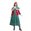 Halloween costume retro court style queen dress long dress performance costume medieval art European farm style