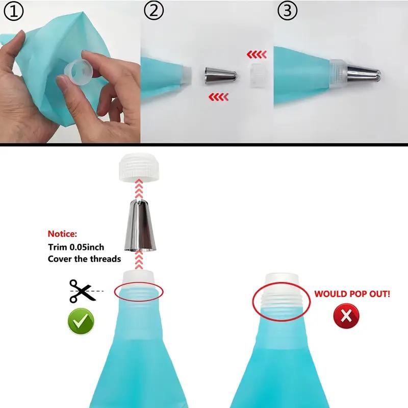 33/38-Kuchen Dekorationswerkzeuge Zuckerguss Creme Spritztüllen Tipps Konditorei Gebäckbeutel Edelstahl Düsen Spitze Kuchendekoration