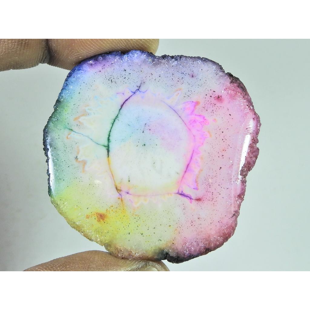 45X45X07MM Enhanced Solar Druzy Agate Fancy Cabochon Loose Gemstone 134Cts. B-356