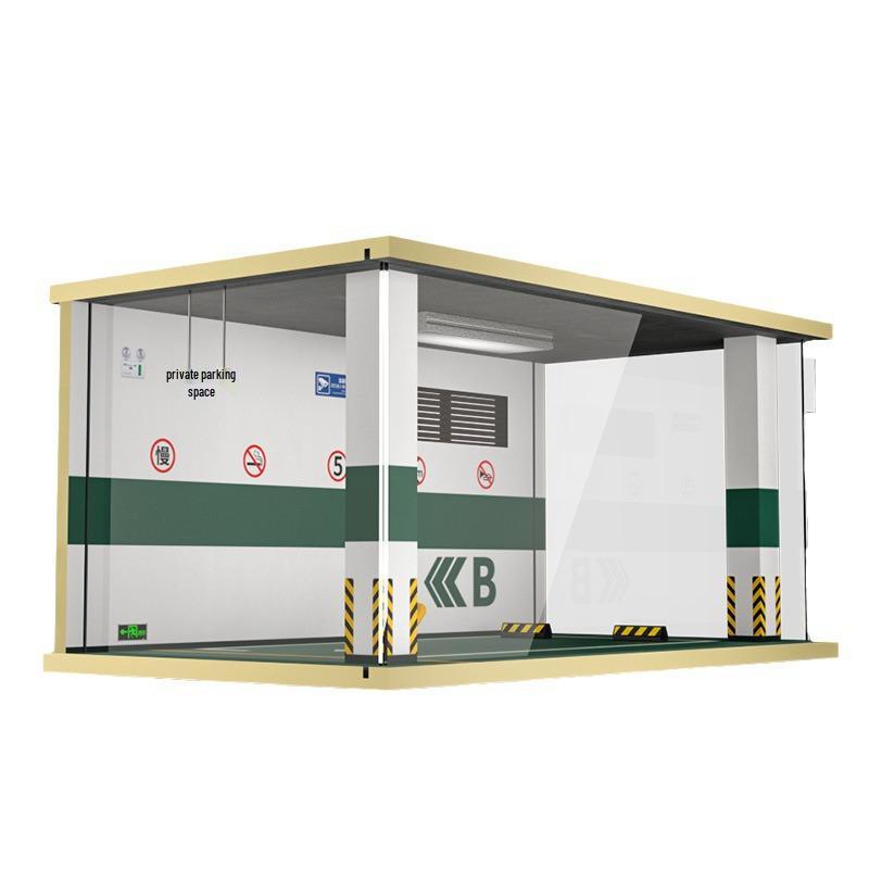 1/18 Wooden Parking Garage Model with Lighting and Dustproof Ornaments