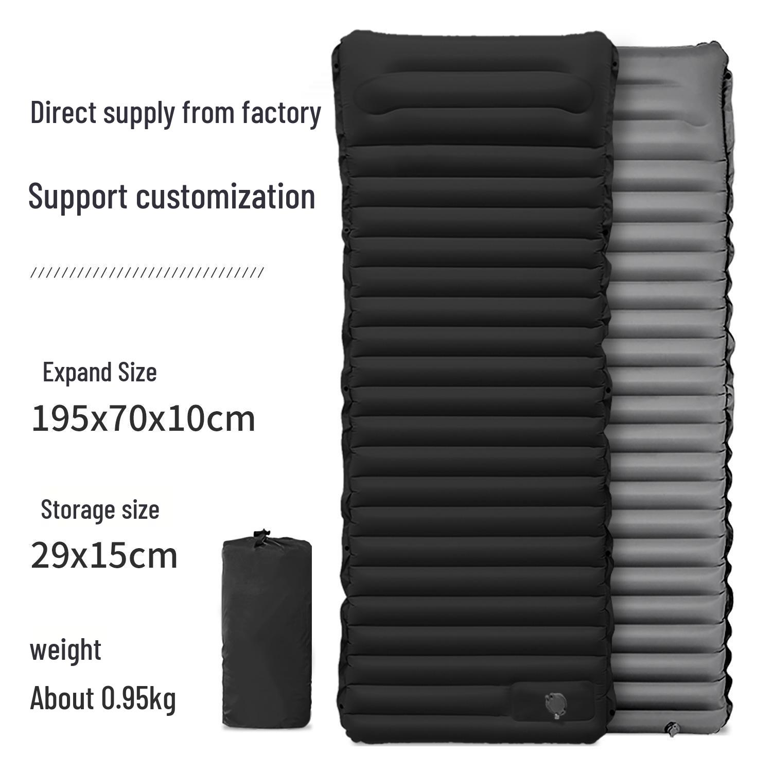 

Extra Long Thick 10CM Outdoor Inflatable Camping Pad with Foot Pump – Portable Bed & Picnic Mat Foot-Pump Inflatable Pad 195x70x10cm