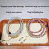 New Chinese-Style Multi-Strand Bracelet: Shoushan Stone, Star & Moon Bodhi, Bellflower Beads for Women