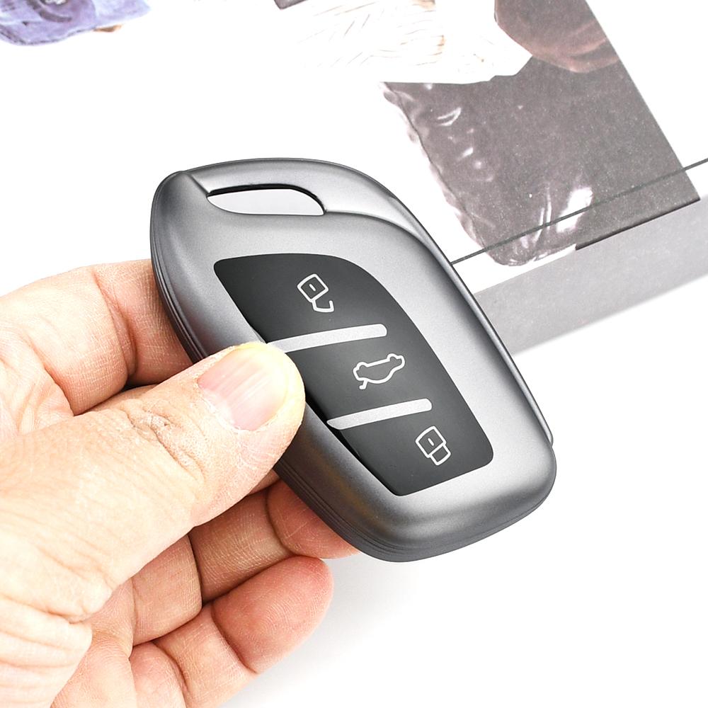 Gun Grey TPU Shell Fob Keyless Car Key Cover Case for Roewe RX5 I6 I5  RX3 RX8 ERX5 MG4 MG5 MG6 Mg3 Mg7 MG ZS EV HS EHS ZX GT