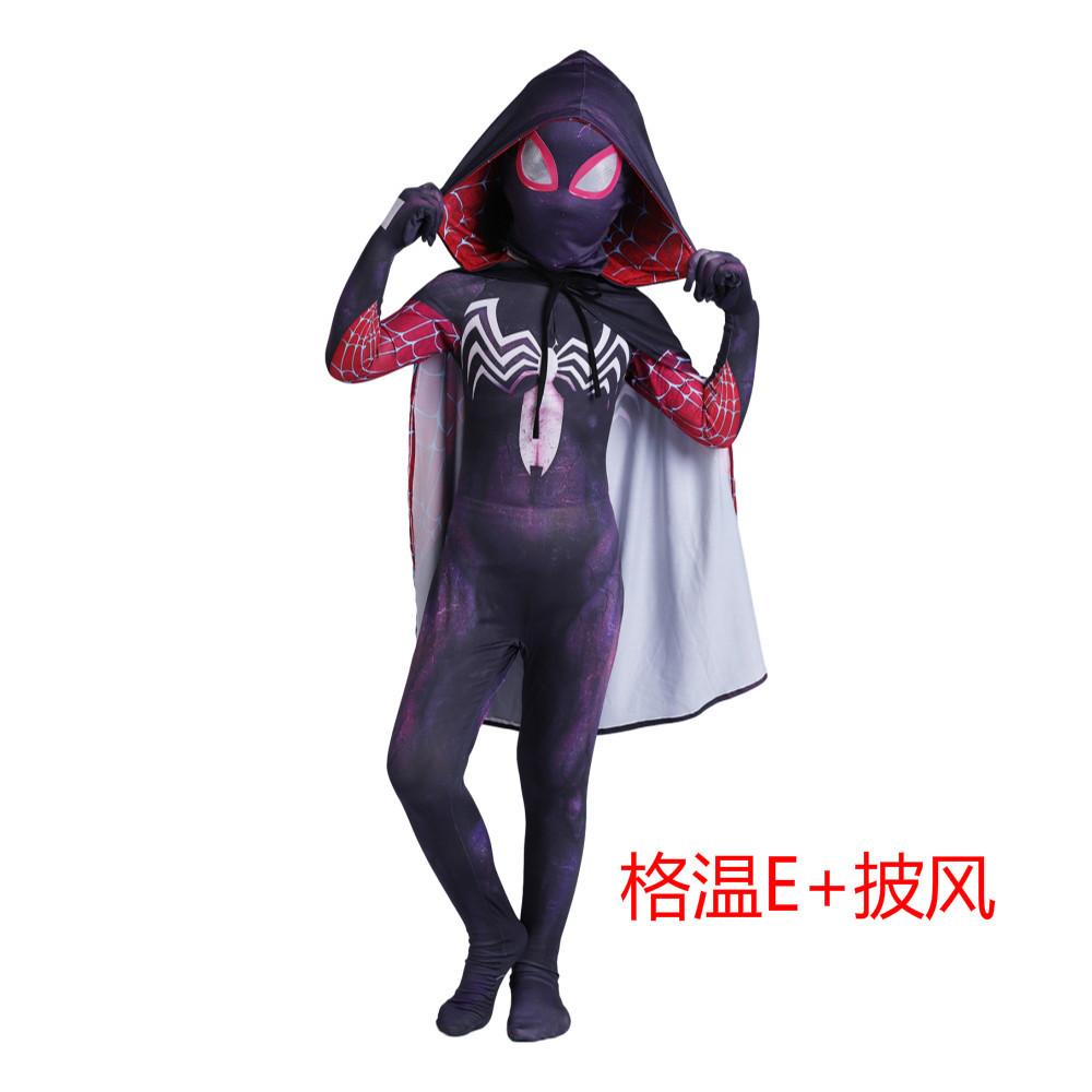 Fantasia de Aranha Infantil Gwen Stacy Halloween Cosplay Macacão com Capa de Aranha