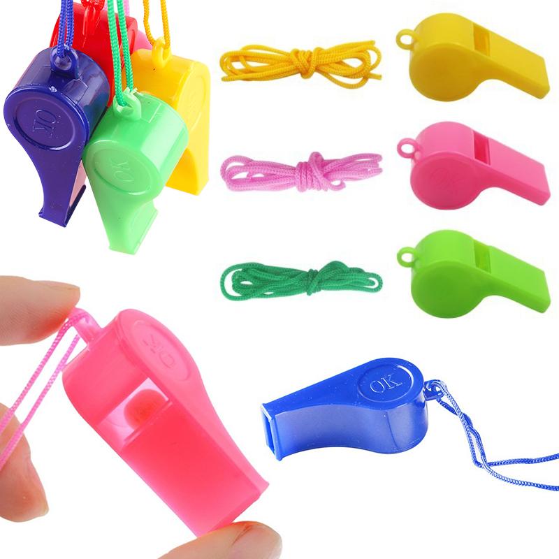 5/10/20PCS Pack Colorful Whistle Random Mix Colored Whistles with Rope Sport Game Cheering Prop Party Souvenir Carnival Gift ZYF
