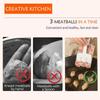 1 Stück, Creative Kitchen Dreifach-Fleischbällchen-Maker, Fleischbällchen-Löffel mit Schneidspaten, DIY-Fleischbällchen-Set, für die schnelle Herstellung von Keksteig oder Sorbet