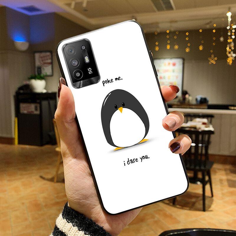 Cartoon Lovely Baby Penguin Phone Cover For OPPO A74 A94 5G A3S A5S A9 A12 A15 A15S A52 A53 A53S A72 A73 2020 A91 5G Cases Coque