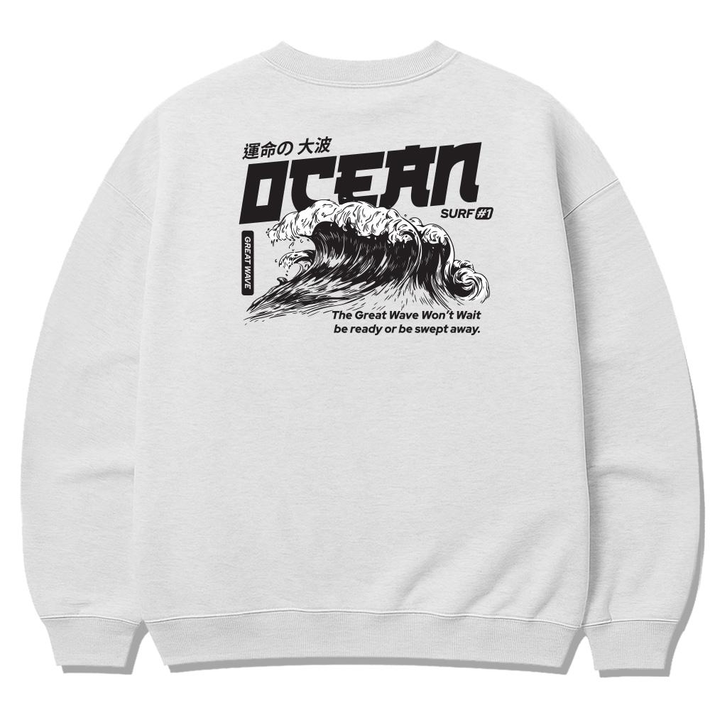 Seupeullaesikodeu Heavy Crew Neck Sweatshirt Melange White - Ocean