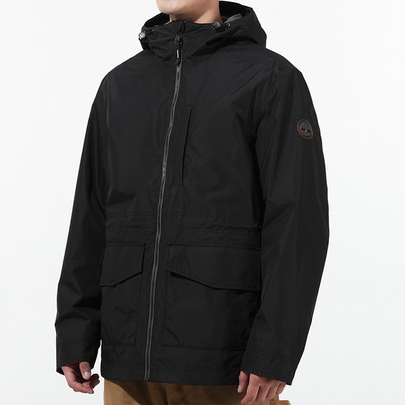 Timberland Winddichte Atmungsaktive Einfarbige Kapuzenjacke Herrenjacken Schwarz A2EQT-001
