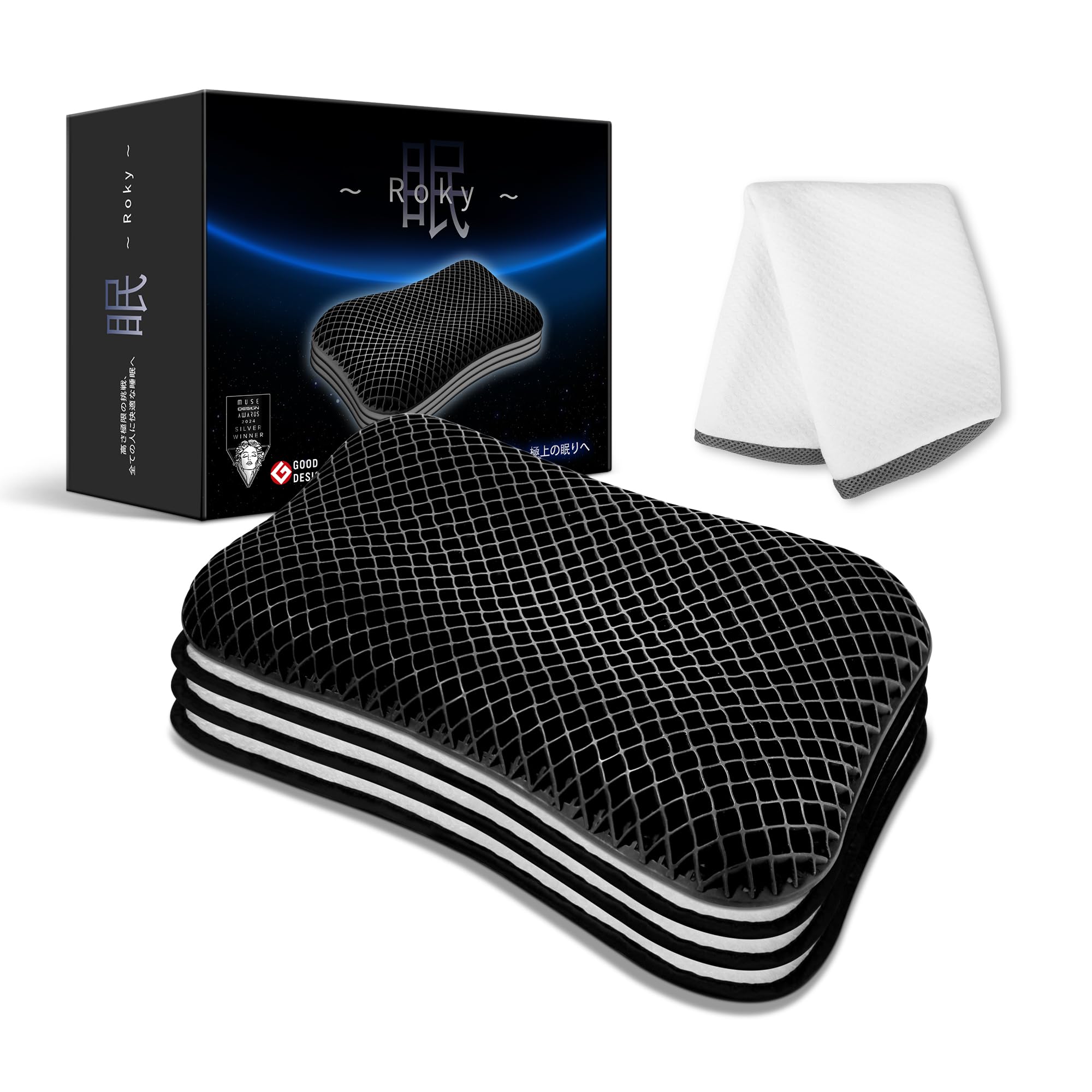 

Гелевая подушка из ТПЭ Пределы обеспечения комфортного сна для с Медицинской регулируемой удобной подушкой для сна для шеи и плеч на боку и на спине чёрный