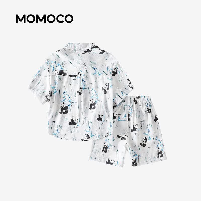 MOMOCO Boys' New Chinese Style Summer Two-Piece Set