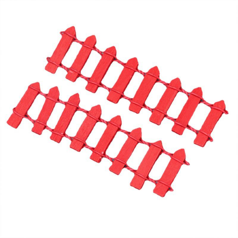 

2 шт./компл. 1:12 кукольных домиков, мини-мебельные аксессуары, микросцена, сплошной цвет, красочный деревянный забор красный