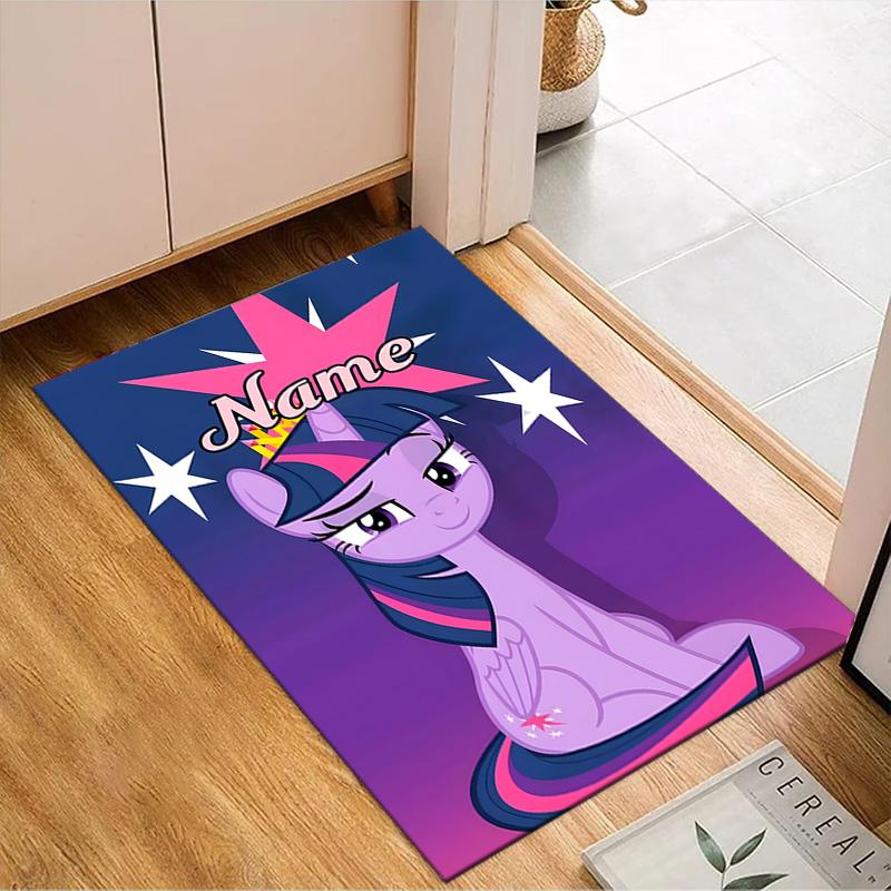 Custom Name Unicorn Fantasy World Rug for Living Room, Game Rooms, Office, Bedroom, Floor Mat Playful Design, fan gifts Christmas decor